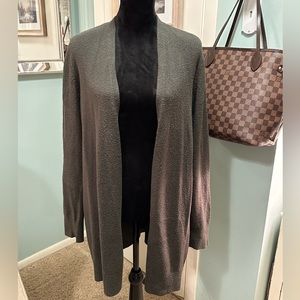 LOFT. Cozy, Loose-fit, Dark Green, Open-front, Cardigan. Size XL